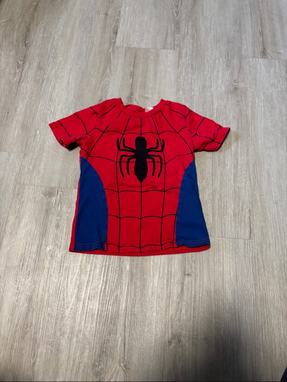 H&M Red and Blue Spider Graphic Costume Tee